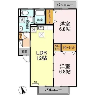 サンライズハイツMK【102号室】の間取り
