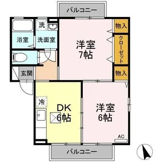 サンライズハイツMK【105号室】の間取り