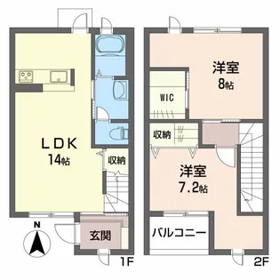 シャーメゾンあざみ野【2号室】の間取り