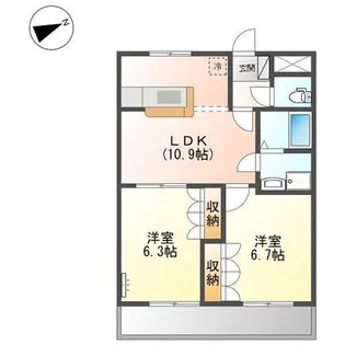 ブレスビュー【105号室】の間取り