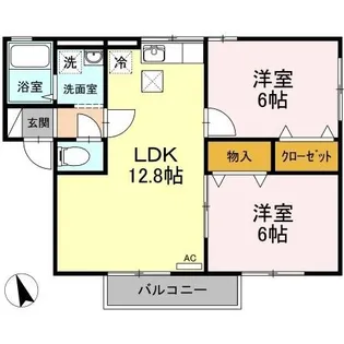 ウィルモア さくら野【102号室】の間取り