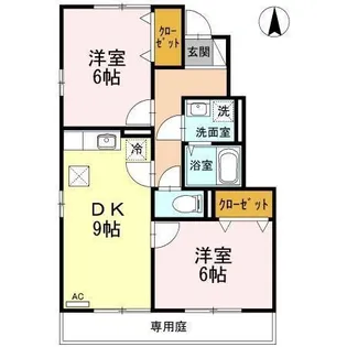 2DKの間取り画像