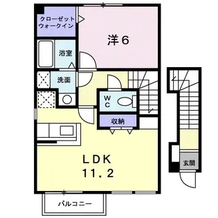 1LDKの間取り画像