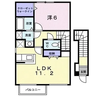 ウィッシュ2【201号室】の間取り