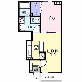 ウインド・ヒル1・2【B102号室】の間取り
