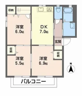 バリュージュSAYA C D棟【C201号室】の間取り