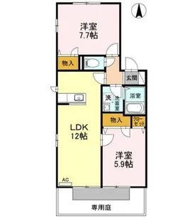 リヴェール馬木【106号室】の間取り