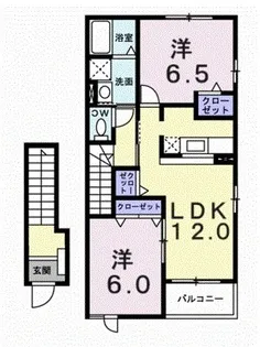 メリーブライト【A-205号室】の間取り