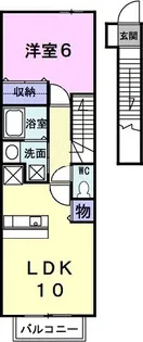 ハウスクレメントA B【A202号室】の間取り