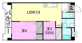 グラン アール米湊【406号室】の間取り