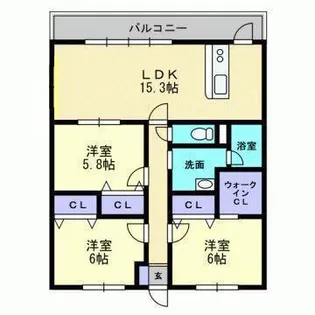 エリヴェール道後【703号室】の間取り