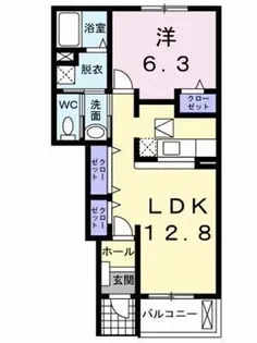 エレガンテ プローデA B【B102号室】の間取り