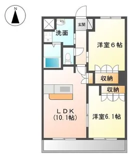 プラムガーデンMary【303号室】の間取り