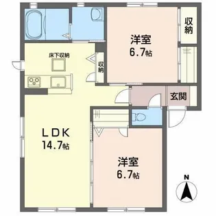 ハーミテージ A・B・C棟【B101号室】の間取り