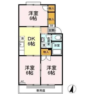 グリーンパーク佐伯【A102号室】の間取り