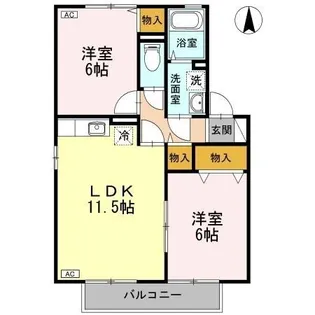 エントピア余戸2【C202号室】の間取り