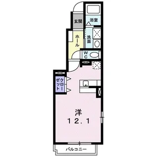 パストラーレ道後 A B C棟【B101号室】の間取り