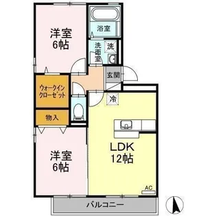 ジュネス針田【A-207号室】の間取り
