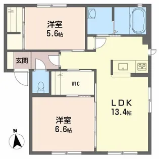 メゾンシャルムA B棟【B102号室】の間取り