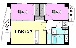 ブライムマンションはなみずき【801号室】の間取り