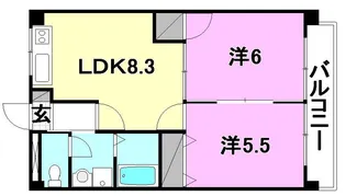 スカイコート【503号室】の間取り