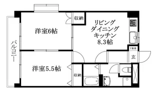 スカイコート【506号室】の間取り