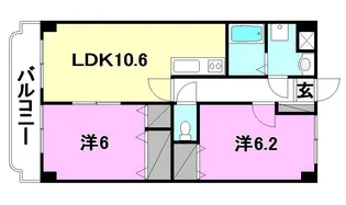 ユーミーKAWAKUBO【106号室】の間取り