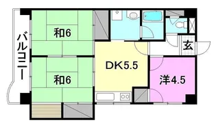 姫原ハイツ【601号室】の間取り