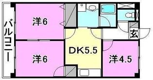 姫原ハイツ【604号室】の間取り