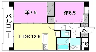 プレジール来住【106号室】の間取り
