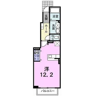 カーサ ソーレ B棟【102号室】の間取り