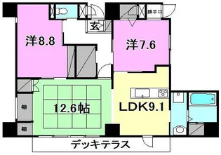 グレースコート雄郡【101号室】の間取り