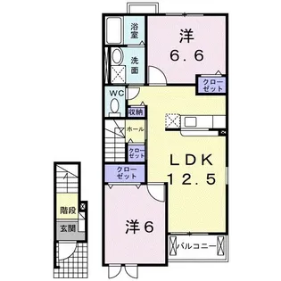 ファスタージュ1・2【B202号室】の間取り