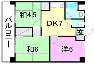 ニシオカハイツ【211号室】の間取り