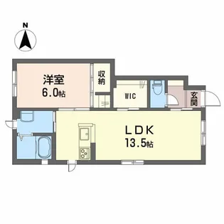 プランドール市坪【102号室】の間取り