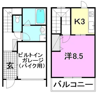 MOTO CYCLETTE 枝松【001号室】の間取り