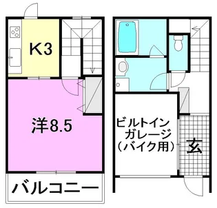 MOTO CYCLETTE 枝松【002号室】の間取り