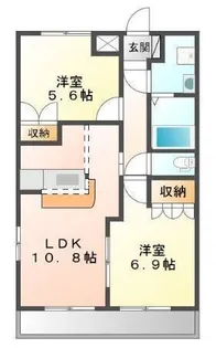TIARE【106号室】の間取り