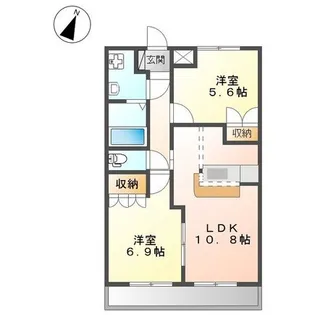 TIARE【203号室】の間取り
