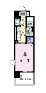ヴィヴァーチェ東石井【207号室】の間取り