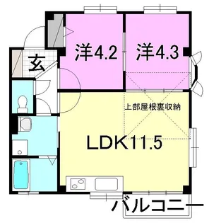 フォブール木屋町【201号室】の間取り