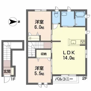 ブランシュール【202号室】の間取り