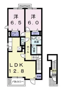 ソレイユK枝松 C棟【201号室】の間取り