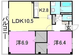フォブールラシュレ【203号室】の間取り
