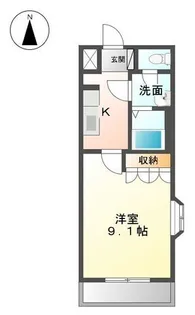 シェルル南方【201号室】の間取り