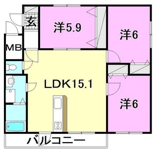 ブライム サンライト【103号室】の間取り