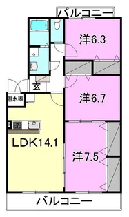 セトル・サンシティー【302号室】の間取り