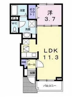 カーサ・ミトモ1・2【A103号室】の間取り