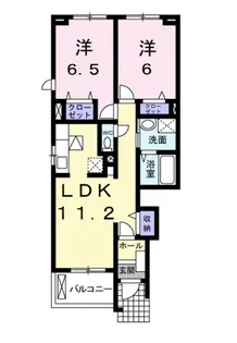 ジェンティーレA棟 B棟【A101号室】の間取り
