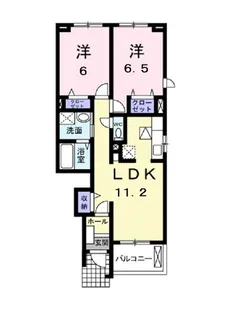 ジェンティーレA棟 B棟【B102号室】の間取り